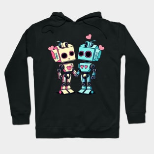 Cute robot lovers - valentine robots design Hoodie